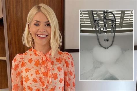 her reflection holly willoughby bath picture|Holly Willoughbys fans spot cheeky detail in intimate。